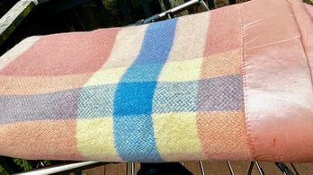 Vintage Wool Plaid Blanket