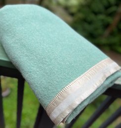 Vintage Green Wool Blanket