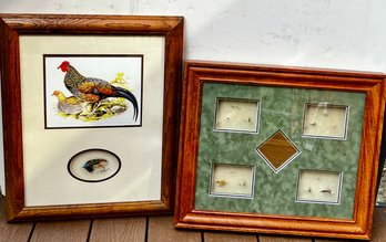 Framed Tied Flies - Jungle Cock Atlantic Salmon Fly & Trout Flies