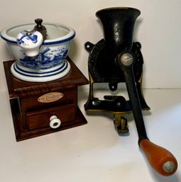Made In England No.1 Spong & Co. Cast Iron Coffee Grinder And Dutch Mr Dudley