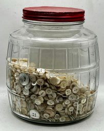 Old Jar Full Of Mother Of Pearl MOP Buttons