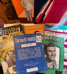 Box Lot Vintage Old Music - Accordion, Guitar, Ukulele