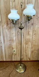 Vintage Floor Double Milk Glass Lamp Shades