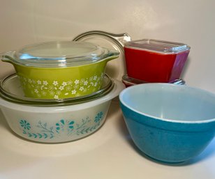 Vintage Pyrex Crazy Daisy Spring Blossom  & Glasbake Maid Of Honor