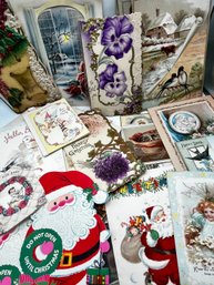 Large Ephemera Lot Letters, Cards, Ads, Stickers