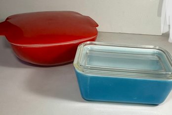 2 Vintage Pyrex Covered Dishes