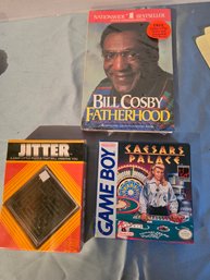 Bill Cosby Unopened Book, Jitter Game And Vintage Gameboy Game