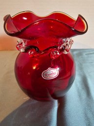 Vintage Rainbow Hand Blown Ruby Glass