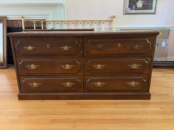 Traditional Wood Six-Drawer Double Dresser – 58'