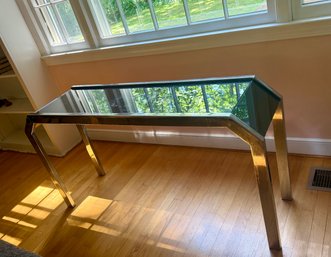 MCM Chrome Mirrored Sofa Console Table 52'