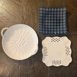 Lot Of 3 Large Ceramic Platters