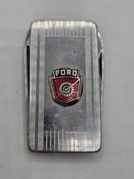 Vintage Advertising Ford Motor Co Money Clip & Pocket Knife & FIle