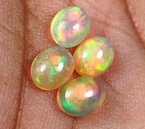 Natural Multicolor Welo Opal Flash Fire Oval Cab Set, 2.05 Ct, Origin Ethiopia Gems