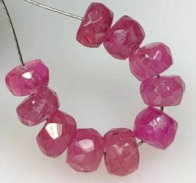 Pinkish Red Ruby Round Cut Drilled Beads, 8.24 Ct, Origin-Mozambique Gems