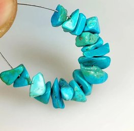 Blue Turquoise Unshaped Beads, 8.82 Ct Natural, Jewelry Ready