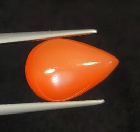 Silky Smooth, Natural Orange Moonstone Pear Cab, 6.75 Ct , Clarity- Semi-Transparent Origin-India Gemstone