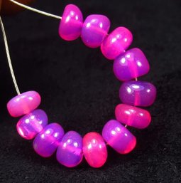 Spectacular Pink Fire Opal Round Beads, 4.79 Ct, Clarity-Transparent, Origin-Ethiopia Drilled Loose Gems