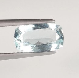 Aquamarine Cushion Cut Light Baby Blue, Clarity-vVS, Origin-India 2.07 Ct