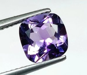Top Luster Purple Amethyst Cushion Cut, 2.17 Ct Natural, Clarity-VVS Gem
