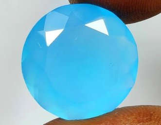 Baby Blue Onyx Round Cut, Weight - 12.45 Ct, Clarity-opaque Gem