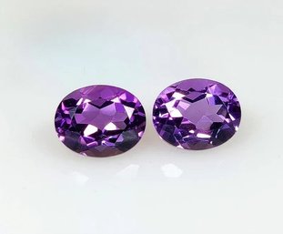 You Have To Love This Purple Amethyst Oval Pair, Nice Deep Purple Clarity-VVS, 6.02 Ct Loose Gems