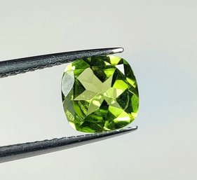 Stunning Quality Green Peridot Cushion Cut, 1.32 Ct All-Natural Origin, Pakistan Gem