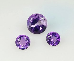 Purple Amethyst Perfect Jewelry Round Cut Set, 3.13 Ct, Natural, Origin Brazil