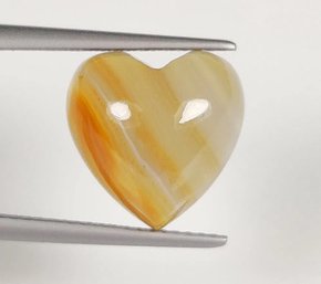 Nicely Stripped Dendrite Agate Heart Cab, 6.44 Ct, High Quality Gem