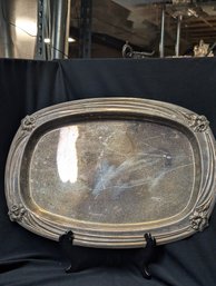 Rectangular Daffodil Tray Or Platter Silver Plate 9909