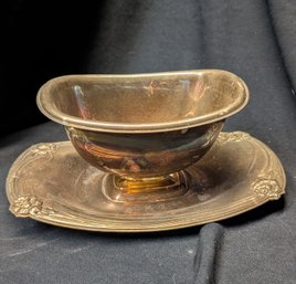Silver Plate Daffodil Gravy Bowl 9913