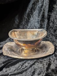 Rogers Bros Daffodil Gravy Bowl Silver Plate 9913