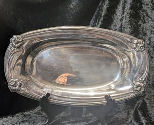 Rogers Bros Silver Plated Daffodil Bread Serving Tray Oval  9919