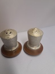 Bakelite Salt And  Pepper  Shakers  Aluminum Tops