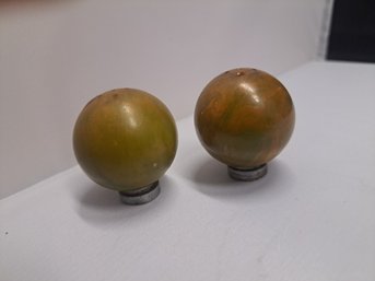 Round Bakelite Salt And Pepper Shakers