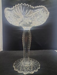 American Brilliant Cut Glass Compote  9'