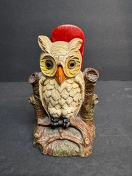 Antique Owl Shoe Brush Holder