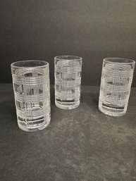 Set Of 3 Ralph Lauren Glen Plaid Crystal Shot Glasses, NEW, Heavy, Germany3.5'