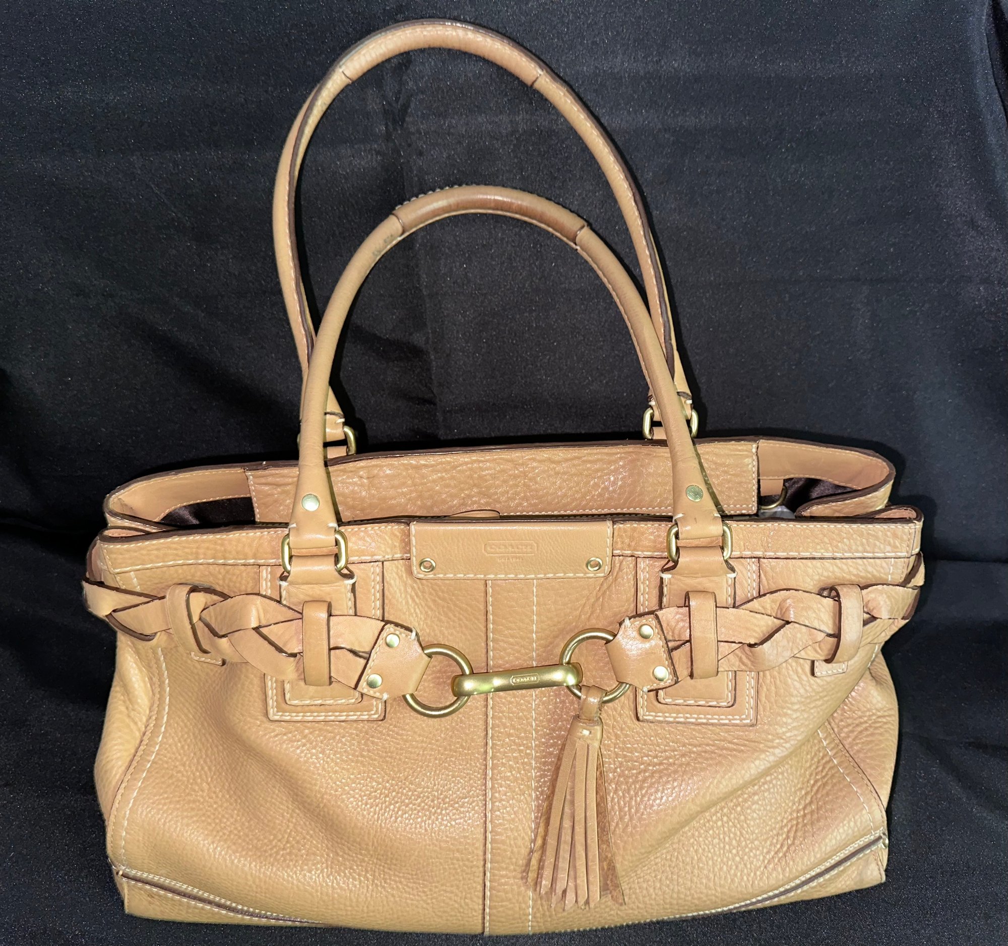 COACH Hampton’s Leather Carryall 12443 NWT COACH HAMPTONS TOBACCO BROWN LEATHER LG CARRYALL TOTE BAG