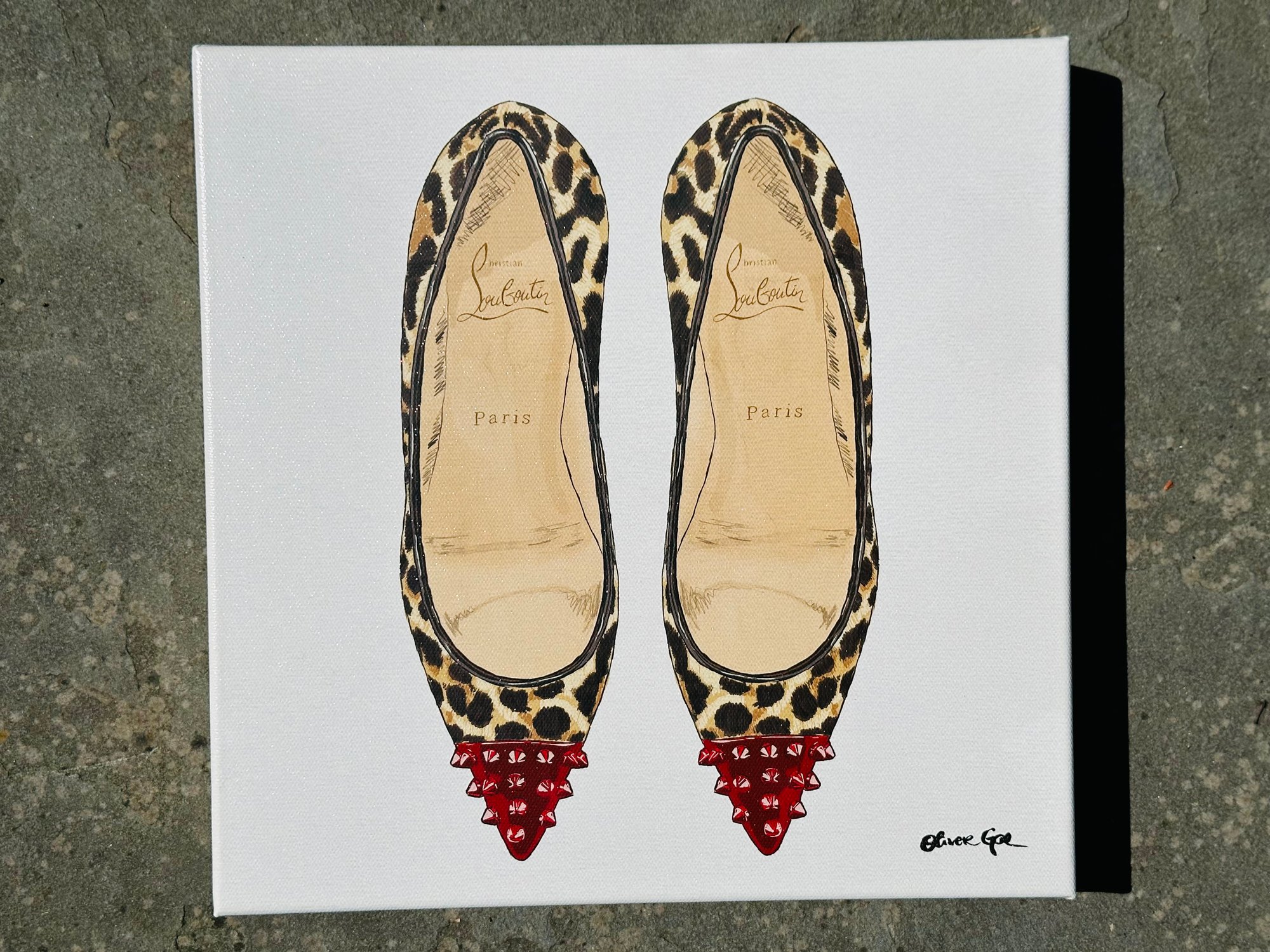 Christian Louboutin - OLIVER GAL オリバーガル／Louboutin  ルブタン NEW Oliver Gal Canvas Art Of Christian Louboutin Studded Leopard