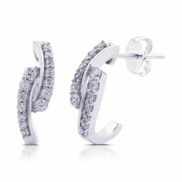 1/2 Cttw Lab-Grown Diamond .925 Sterling Silver Twist Earrings - Prestige Collection