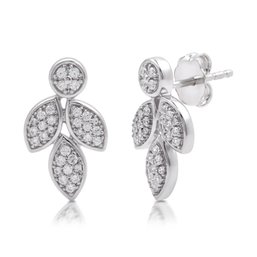 3/8 Cttw Lab-Grown Diamond .925 Sterling Silver Leaf Earrings - Prestige Collection