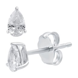 1/2 Cttw Lab-Grown Diamond Pear-Shaped Stud Earrings In .925 Sterling Silver - Prestige Collection