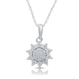 1/3 Cttw Lab-Grown Diamond And .925 Sterling Silver Starburst Pendant - Prestige Collection