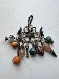 Unique Gemstone Silver Tone Sun Catcher