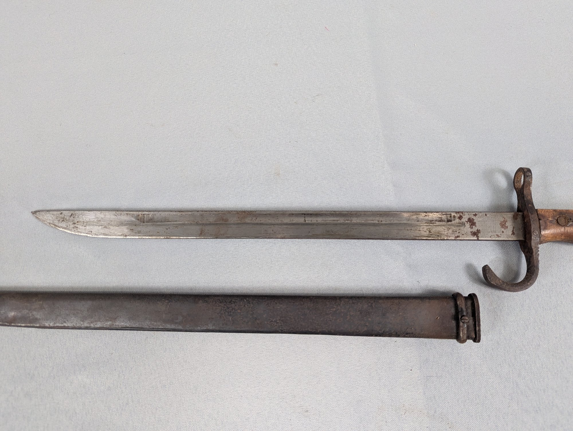 WWII Era Bayonet & Scabbard Possibly Japanese #8159
