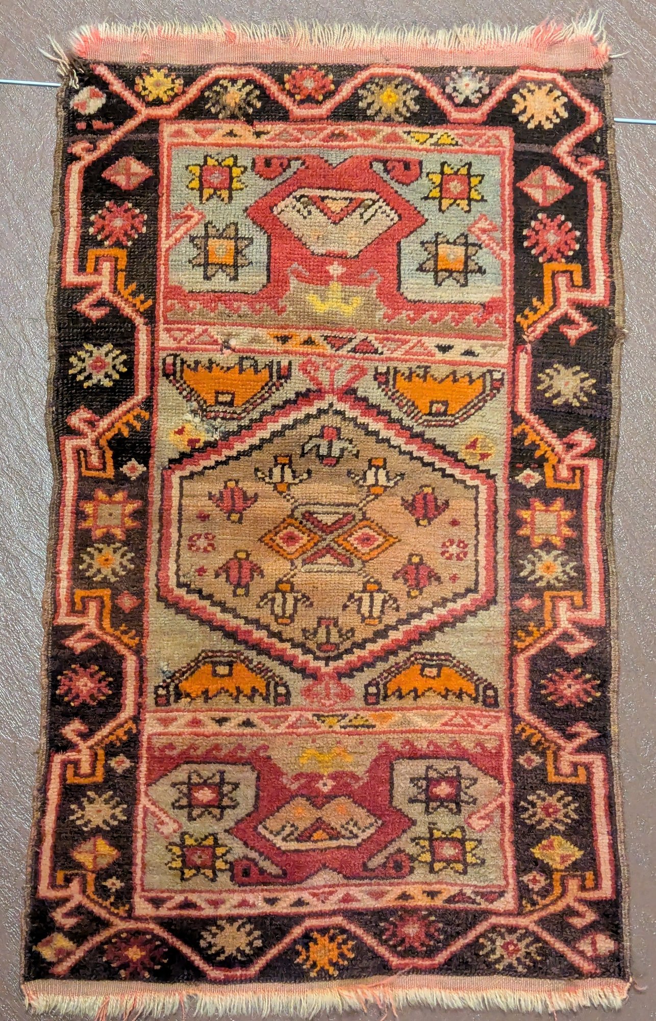 Antique Hand Made Oriental Scatter / Prayer Rug 22 X 36