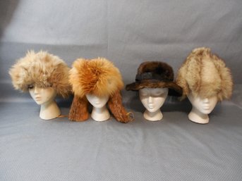 Lot Of 4 Vintage Fur Hats