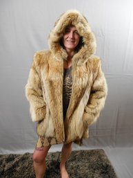 Vintage Hooded Fur Coat