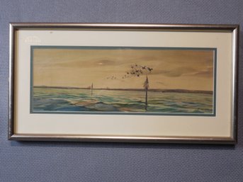 Milton Christian Weiler (1910  1974 ) Watercolor - Birds In Flight