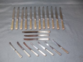 22 Piece Set Of Birks George II Sterling Silver Handle Knives  - Flatware